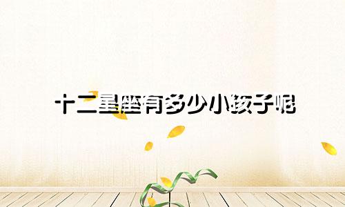 十二星座有多少小孩子呢