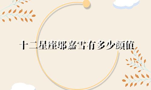 十二星座邬嘉雪有多少颜值