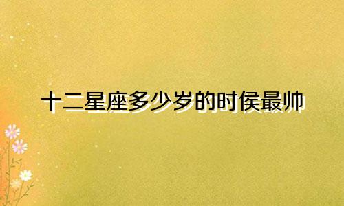 十二星座多少岁的时侯最帅