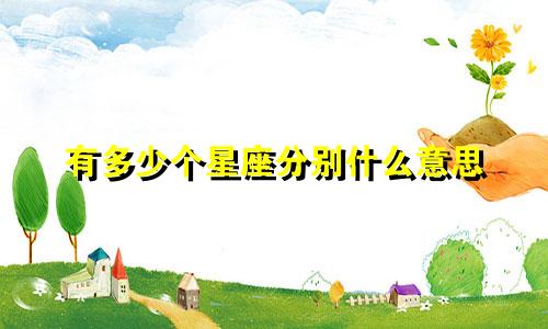 有多少个星座分别什么意思