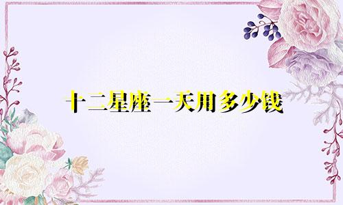 十二星座一天用多少钱