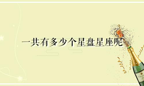 一共有多少个星盘星座呢