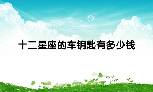 十二星座的车钥匙有多少钱