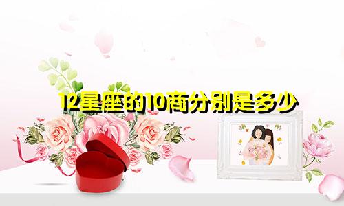 12星座的10商分别是多少