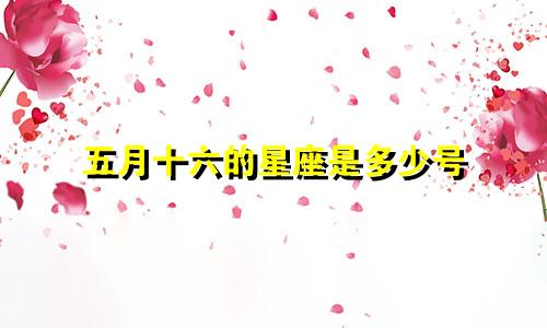 五月十六的星座是多少号
