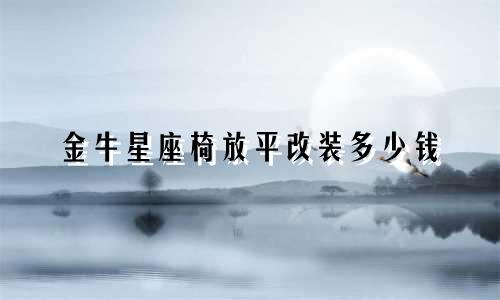 金牛星座椅放平改装多少钱