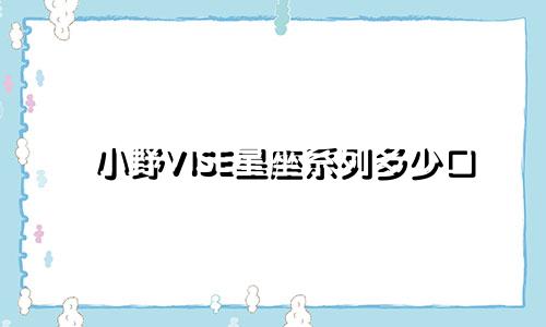 小野V1SE星座系列多少口
