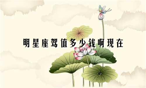 明星座驾值多少钱啊现在
