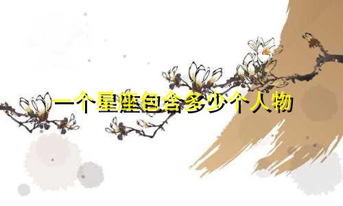 一个星座包含多少个人物