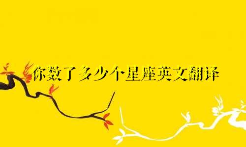 你数了多少个星座英文翻译