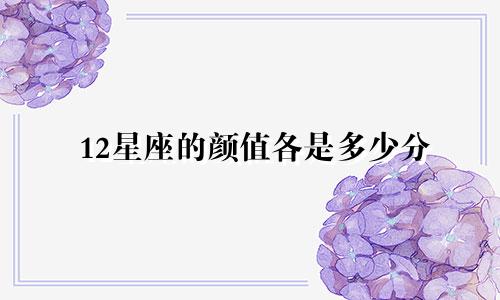 12星座的颜值各是多少分