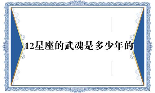 12星座的武魂是多少年的