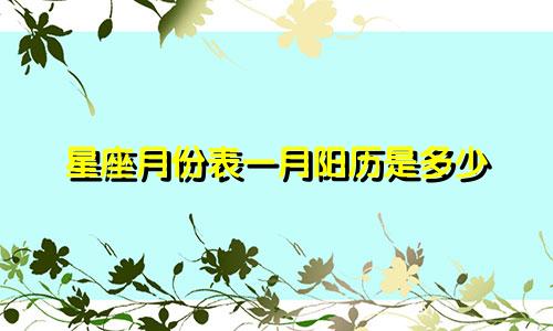 星座月份表一月阳历是多少