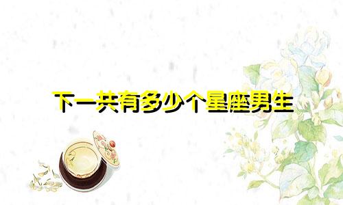 下一共有多少个星座男生