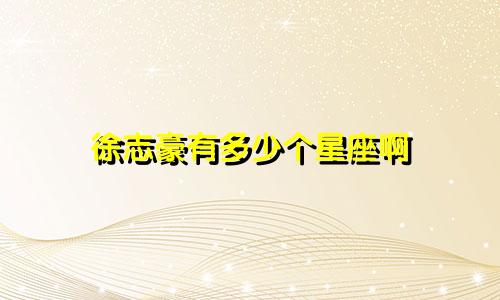 徐志豪有多少个星座啊