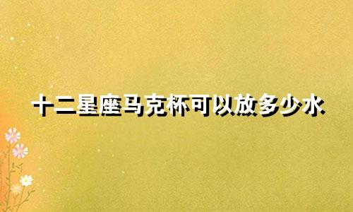 十二星座马克杯可以放多少水