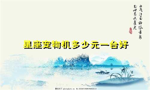 星座宠物机多少元一台好