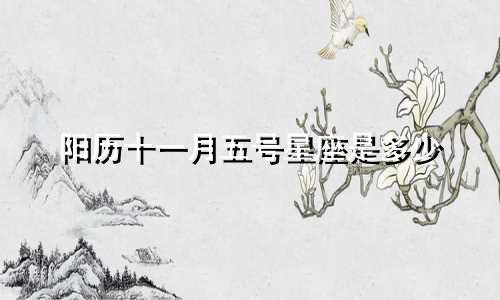 阳历十一月五号星座是多少