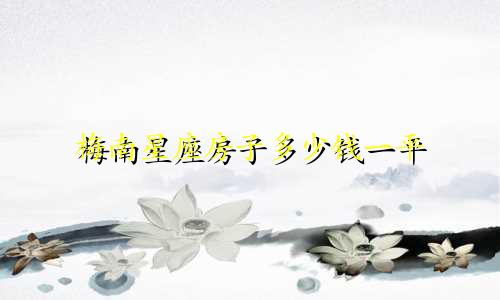 梅南星座房子多少钱一平