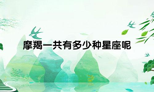 摩羯一共有多少种星座呢