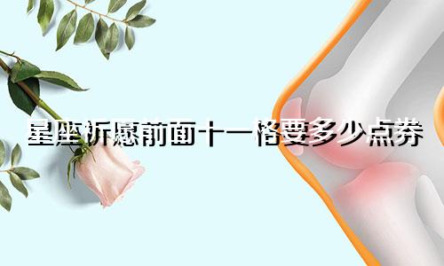 星座祈愿前面十一格要多少点券