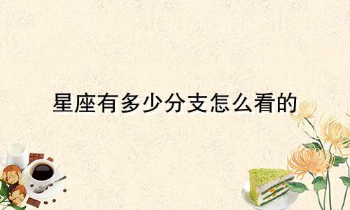 星座有多少分支怎么看的