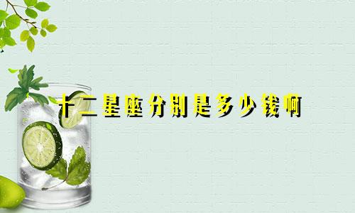 十二星座分别是多少钱啊