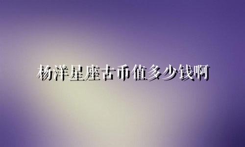 杨洋星座古币值多少钱啊