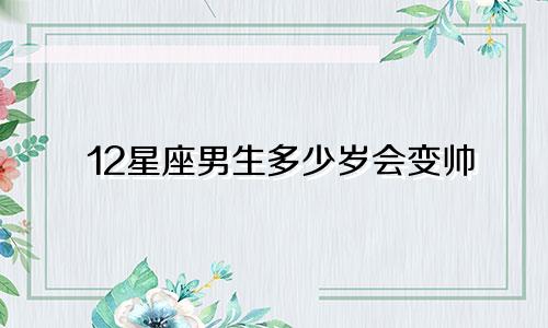 12星座男生多少岁会变帅
