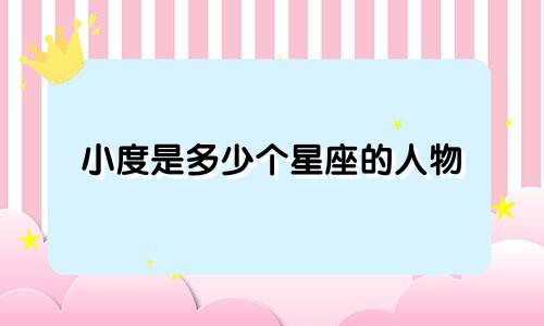 小度是多少个星座的人物