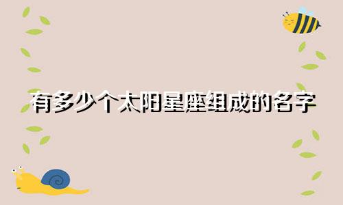 有多少个太阳星座组成的名字