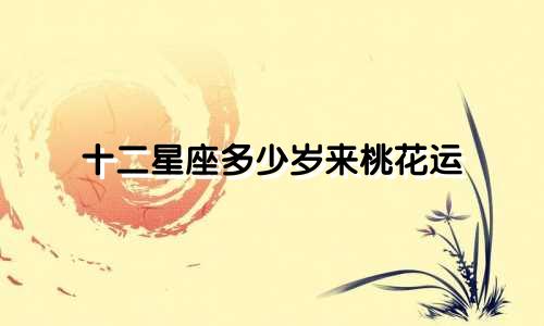 十二星座多少岁来桃花运