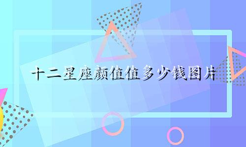 十二星座颜值值多少钱图片