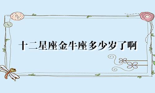 十二星座金牛座多少岁了啊