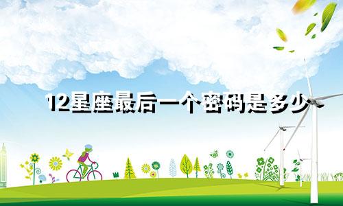 12星座最后一个密码是多少