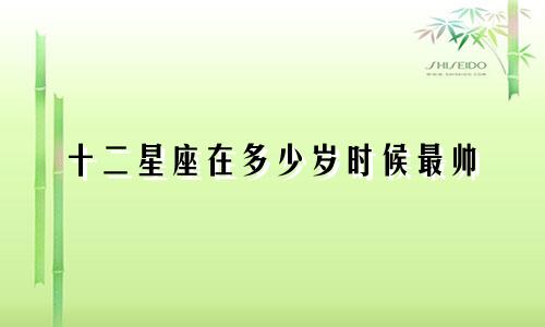 十二星座在多少岁时候最帅