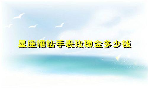 星座镶钻手表玫瑰金多少钱