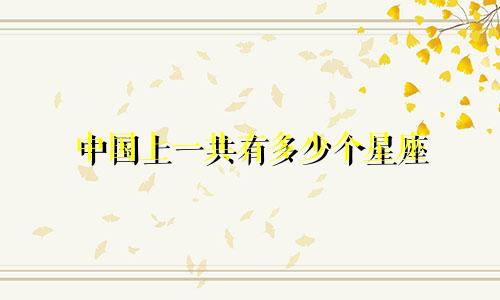 中国上一共有多少个星座