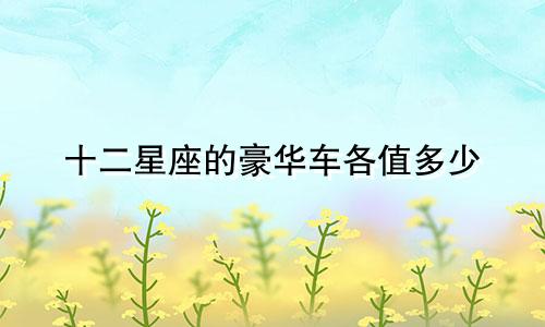 十二星座的豪华车各值多少
