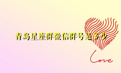 青岛星座群微信群号是多少