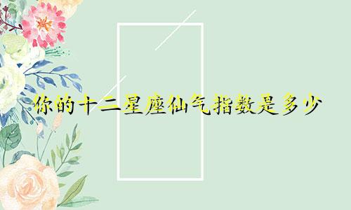 你的十二星座仙气指数是多少