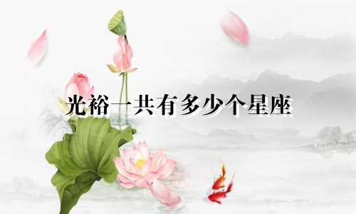 光裕一共有多少个星座