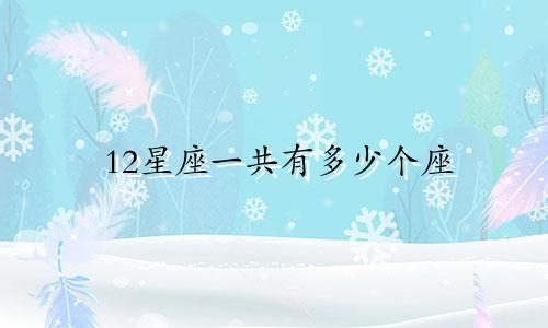 12星座一共有多少个座