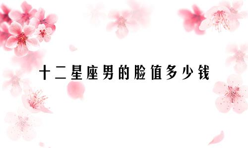 十二星座男的脸值多少钱