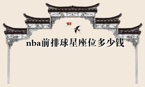 nba前排球星座位多少钱
