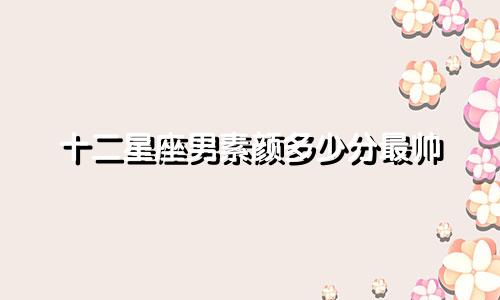十二星座男素颜多少分最帅
