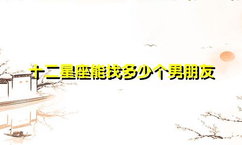 十二星座能找多少个男朋友