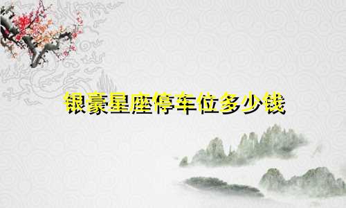 银豪星座停车位多少钱