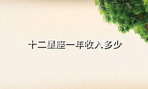 十二星座一年收入多少