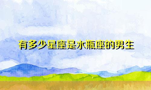有多少星座是水瓶座的男生